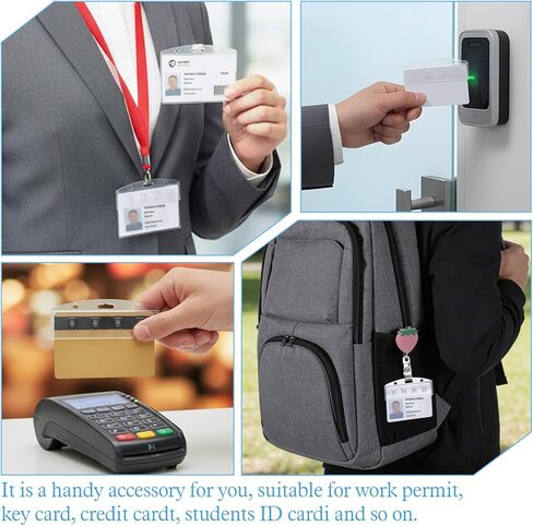 6PCS Horizontal Half Card Badge Holders, Frosted Rigid Clear Plastic ID Card Holder, Hard Transparent Protectors Sleeves for POS Magnetic Swipe Cards, IDs, Credit Cards and Passes in Kuwait