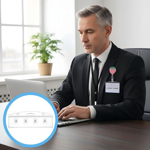 6PCS Horizontal Half Card Badge Holders, Frosted Rigid Clear Plastic ID Card Holder, Hard Transparent Protectors Sleeves for POS Magnetic Swipe Cards, IDs, Credit Cards and Passes in Kuwait