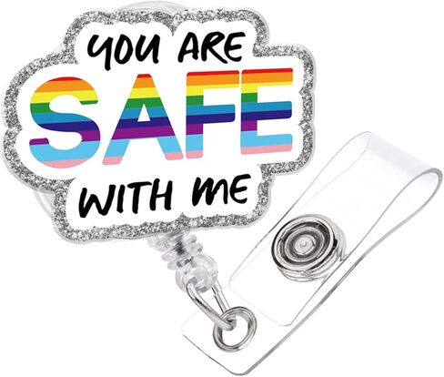 Nurse Badge Reel, LGBT Black Cat with Rainbow Flag Gay Pride, Retractable for Nurse Name Tag Card, Funny Pride LGBTQ Rainbow Nursing Doctor Medical Work Office Alligator Clip in Kuwait