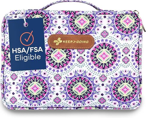 KeepGoing Large Home First Aid Kit for Kids – 270 Pc. First Aid Kit for Car, Home, Dorm, & Boat with Latex-Free Bandages – 10 x 7 x 3.5 in. Travel First Aid Kit (Boho) in Kuwait