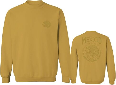 VICES AND VIRTUESS 0514. Hecho En Mexico Mexican Flag Coat of Arms Escudo Mexicano 5 Mayo Men's Crewneck Sweatshirt in Kuwait