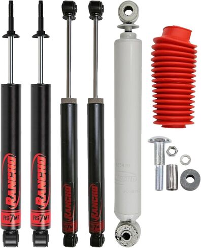 Set of Rancho RS7MT Front & Rear Shocks fits 2014 2023 Ram 3500 4WD with RLS, 2.5" Front & 0" Rear Lift | Improves Handling & Performance | Includes TrendsAuto Decal in Saudi Arabia
