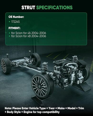 Front Pair Shock Absorber Assy Fits for 2004-2006 for Scion xA, 2004-2006 for Scion xB, 172245 Front Complete Struts With Coil Springs(Set of 2) in Kuwait