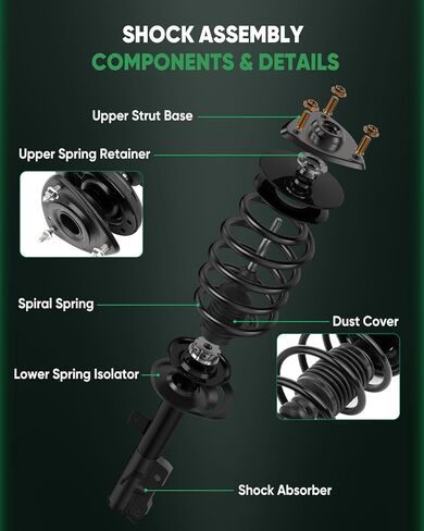 Front Pair Shock Absorber Assy Fits for 2004-2006 for Scion xA, 2004-2006 for Scion xB, 172245 Front Complete Struts With Coil Springs(Set of 2) in Kuwait