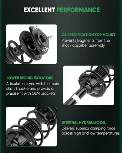 Front Pair Shock Absorber Assy Fits for 2004-2006 for Scion xA, 2004-2006 for Scion xB, 172245 Front Complete Struts With Coil Springs(Set of 2) in Kuwait