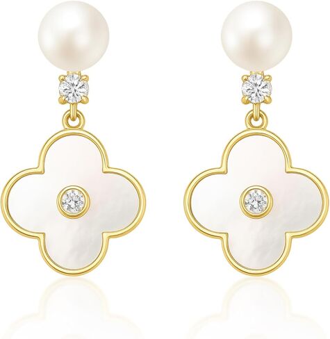 Pearl Earrings for Women，Dainty Small Freshwater Pearl Dangle Earrings Cute Earrings Wedding Jewelry Birthday Gifts for Women in Saudi Arabia