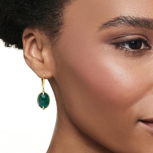 روس سيمونز 10.00 قيراط. t.w. أقراط الزمرد المتدلية من الذهب عيار 18 قيراطًا فوق الجنيه الاسترليني in Kuwait