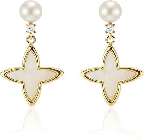 Pearl Earrings for Women，Dainty Small Freshwater Pearl Dangle Earrings Cute Earrings Wedding Jewelry Birthday Gifts for Women in Saudi Arabia