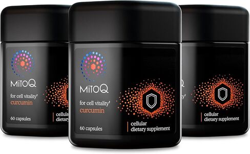 MitoQ Curcumin Advanced CoQ10 Antioxidant - Contains Mitoquinol Mesylate & Super Bioavailable Longvida Curcumin Turmeric - Supports Immunity, Digestive Health, & Cell Vitality (60 Capsules) in Saudi Arabia