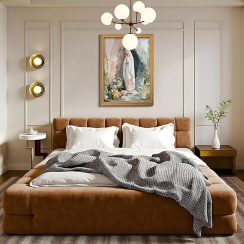 Framed 3D Textured Virgin Mary Wall Art, Hand Drawn Sandstone Catholic Wall Decor Painting, Christian Religion Artwork Pictures for Prayer Room Living Room Bedroom 12x16 Inch in Saudi Arabia