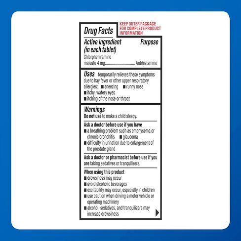Major Pharmaceuticals Chlorpheniramine 4 mg Tablets, 100 Count in Kuwait