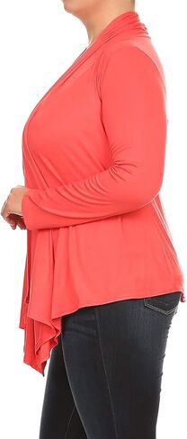 Women's Plus Size Long Sleeves Loose Fit Waist Length Solid Cardigan Made in USA XL-3XL in Saudi Arabia
