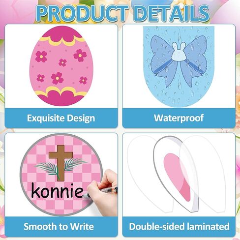 Easter Cross Bulletin Board Set Easter Christian Bunny Bulletin Board Decorations Spring Jesus Paper Cutouts with Name Tags for Classroom Sunday School Church Decor in Kuwait