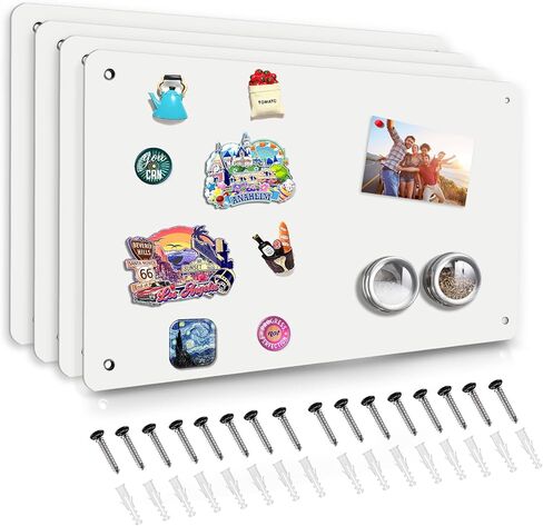 4 قطع من لوحة مغناطيسية سوداء، 17.5 بوصة × 11.4 بوصة لوحة إعلانات مغناطيسية لعرض الملاحظات المغناطيسية والشعر والصور، مناسبة للجدار والثلاجة والخزانة وما إلى ذلك، تأتي مع 16 مسمار ومسامير تثبيت بلاستيكية in Kuwait