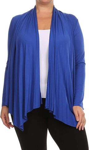 Women's Plus Size Long Sleeves Loose Fit Waist Length Solid Cardigan Made in USA XL-3XL in Saudi Arabia