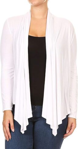 Women's Plus Size Long Sleeves Loose Fit Waist Length Solid Cardigan Made in USA XL-3XL in Saudi Arabia