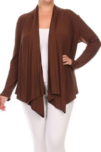 Women's Plus Size Long Sleeves Loose Fit Waist Length Solid Cardigan Made in USA XL-3XL in Saudi Arabia