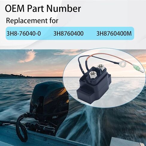 Starter Solenoid Relay 12V 2 Terminals Compatible with Tohatsu & Nissan Outboard Engine 8HP 9.8HP 15HP 18HP 25HP 30HP 40HP Starter Relay Solenoid Replacement for 3H8-76040-0 3H8760400M in Kuwait