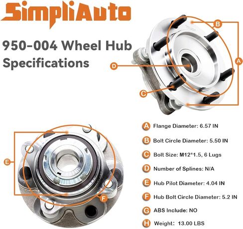 950-004 Front Wheel Hub Bearing Assembly Compatible with Toyota 4Runner 2003-2019, FJ Cruiser 2007-2009, Tacoma TRD Sport Prerunner SR5 2WD 2005-2019 in Saudi Arabia