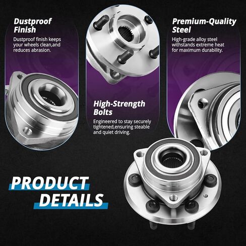 Wheel Hub Assembly Front or Rear Replacement for 2010 2011 2012 2013 2014 2015 2016 Cadillac SRX, Wheel Bearing 513289 [6-Lug w/ABS] in Kuwait