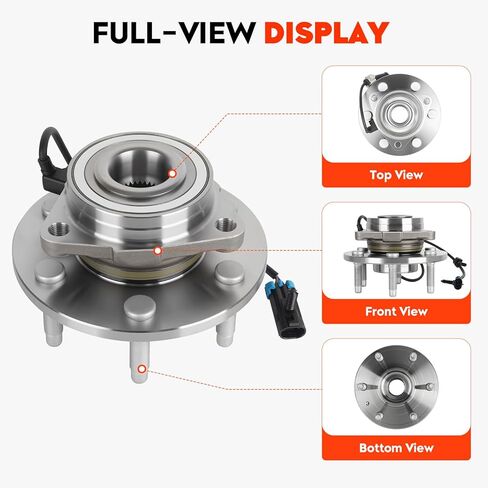 مجموعة محمل محور العجلة الأمامية 4WD/AWD لسيارة تشيفي سيلفرادو أفالانش 1500 إكسبريس، تاهو سوبربان، لسيارة جي إم سي سييرا لكاديلاك إسكاليد 99-07 6 ​​العروة ث/ABS يستبدل 515036 قطعة واحدة in Kuwait