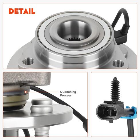 مجموعة محمل محور العجلة الأمامية 4WD/AWD لسيارة تشيفي سيلفرادو أفالانش 1500 إكسبريس، تاهو سوبربان، لسيارة جي إم سي سييرا لكاديلاك إسكاليد 99-07 6 ​​العروة ث/ABS يستبدل 515036 قطعة واحدة in Kuwait