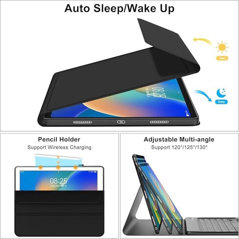 for iPad Pro 12.9 Case with Keyboard, Magnetic Detachable Wireless Bluetooth Keyboard, Slim Protection Case with Pencil Holder for iPad Pro 12.9 2nd 2017/1st 2015 Gen (A1670/A1671/A1584/A1652), Black in Kuwait