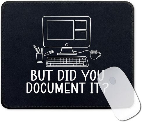 هدايا لوحة ماوس مضحكة للعمل - ولكن هل قمت بتوثيقها - لوحة ماوس غير قابلة للانزلاق مع حافة مخيطة - حصيرة ماوس مستطيلة لديكور المكتب - هدايا فكاهية للمكتب للموظفين وزملاء العمل والرئيس والصديق in Kuwait
