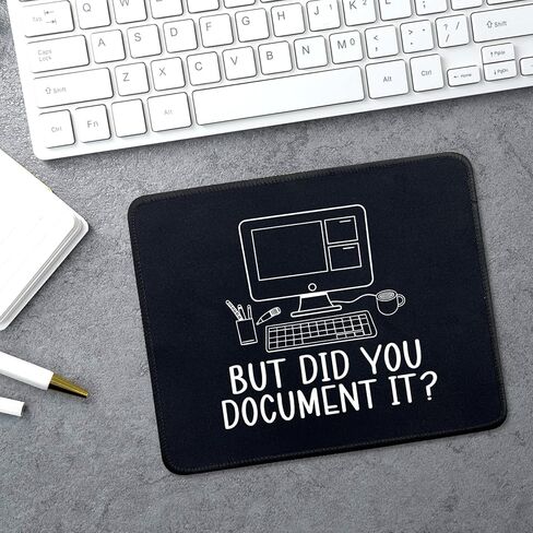 هدايا لوحة ماوس مضحكة للعمل - ولكن هل قمت بتوثيقها - لوحة ماوس غير قابلة للانزلاق مع حافة مخيطة - حصيرة ماوس مستطيلة لديكور المكتب - هدايا فكاهية للمكتب للموظفين وزملاء العمل والرئيس والصديق in Kuwait