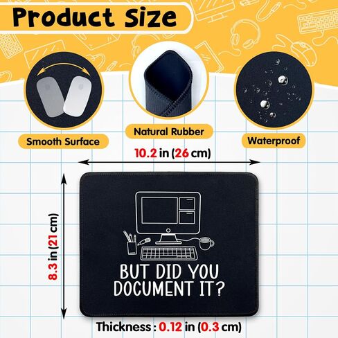 هدايا لوحة ماوس مضحكة للعمل - ولكن هل قمت بتوثيقها - لوحة ماوس غير قابلة للانزلاق مع حافة مخيطة - حصيرة ماوس مستطيلة لديكور المكتب - هدايا فكاهية للمكتب للموظفين وزملاء العمل والرئيس والصديق in Kuwait
