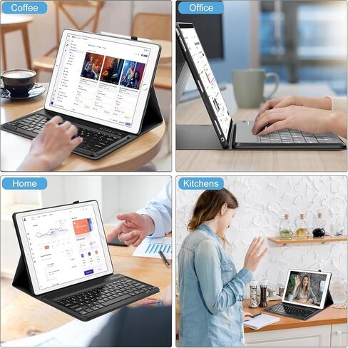 for iPad Pro 12.9 Case with Keyboard, Magnetic Detachable Wireless Bluetooth Keyboard, Slim Protection Case with Pencil Holder for iPad Pro 12.9 2nd 2017/1st 2015 Gen (A1670/A1671/A1584/A1652), Black in Kuwait