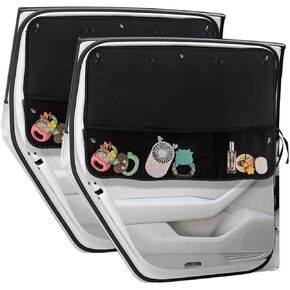 2 PCS Car Side Window Sunshade, Breathable Anti-wrinkle Light Shelter Storage 2-in-1 Cooling Heat Privacy Protection Sunshade, Multi-functional Accessories, Suitable for Most Cars (Black) in Kuwait