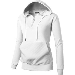 GIVON Womens Lightweight Thin Quarter Zip Up Pullover Hoodie Sweatshirt with Plus Size in Kuwait