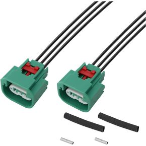 سرج أسلاك موصل المصباح الأمامي للسيارة، قطعتان من قابس موصل المصباح الأمامي للسيارة مع أطراف طرفية، استبدال OEM # 68064997AA للسيارات، متوافق مع Wrangler Liberty Patriot in Kuwait