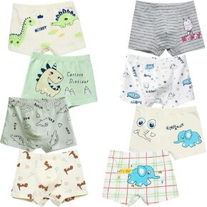8-Pack Boys Underwear Cotton Boxer Briefs Soft Toddler Kids Underpants (Sizes 2T-9 Years) in Kuwait