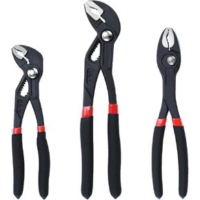 3PCS Groove Joint Pliers, 7Inch & 10Inch Water Pump Pliers, 8Inch Slip Joint Plier, Fast Adjustable Channel Locks Plier Set with Quick Release & V-Jaw Tongue for Gripping & Repair in Kuwait