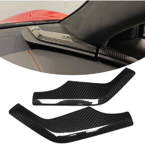 غطاء مكبر صوت لوحدة التحكم من ألياف الكربون الحقيقية من Jogon لسيارة شيفروليه كورفيت C8 ستينغراي Z06 Z51 2020 2021 2022 2023 2024 2025 حواف بوق عالية النبرة in Kuwait