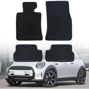 Mythoria Car Floor Mats Full Set Fit for Mini Cooper R56 2008 2009 2010 2011 2012 2013 2014 | All-Weather Protection,Black, Velour Carpet | Waterproof, with Anti-Slip Backing in Kuwait