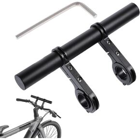 Bike Handlebar Extender, 7.9" Long Aluminum Alloy Bicycle Cross Bar Extension Multifunctional with Double Mounting Clamp Bracket, Ideal for Bicycle Motorcycle Scooter Extender Bars Phone Mount in Kuwait