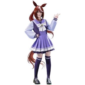 KIRA KIRA Anime Game Cosplay Costume Doki-R Winter Purple Uniform School Dress Long Sleeves Halloween Costume in Kuwait
