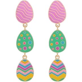 Easter Bunny Egg Earrings for Women Colorful Dripping Oil Rainbow Stud and Dangle Earrings Funny Shiny Spring Holiday Jewelry in Saudi Arabia