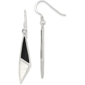 925 Sterling Silver Onyx & Mother of Pearl Earrings in Kuwait