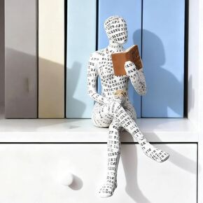 Reading Women Figurine, Thinker Statue Modern Art Sculpture Resin Abstract Collectible Figurines for Console Table Bookshelf Shelf Office Coffee Table Home Decoration (Seated Position) in Kuwait