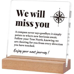 Coworker Leaving Gifts for Women Men, Farewell Going Away Goodbye Gifts for Boss, We Will Miss You Compass Plaque, Retirement Gift for Woman (MissYou, 4'' x 4'') in Kuwait