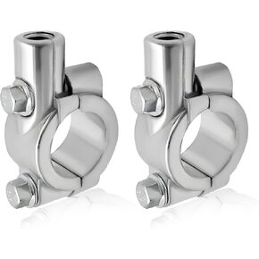 2PCS Motorcycle Handlebar Mirror Mount Holder, 8mm 7/8" Handlebar Clamp Rearview Side Mirror Adapter, Aluminum Motorcycle Mirror Mount Clamp for ATV Street Bike Scooter (Black, 8mm) in Kuwait