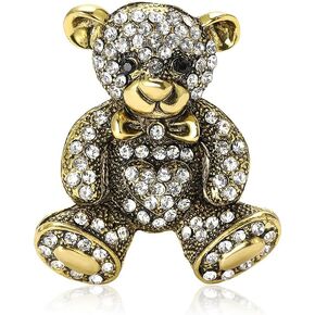 Cute Rhinestone Small Bear Brooch Pins For Women Men Dainty Crystal Bowknot Animal Enamel Corsage Scarf Clips Clothing Shawl Badge Lapel Collar Brooch Fashion Christmas Holiday Birthday Jewelry Gifts in Kuwait