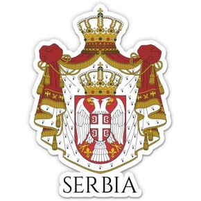 Squiddy Serbia Coat of Arms Vinyl Sticker | Travel Souvenir Decal for Phone, Laptop, Water Bottle | 3 inch high in Kuwait