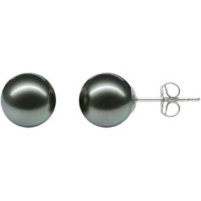 Japanese Gray Akoya Cultured Pearl Stud Earrings for Women AAAA Quality with Sterling Silver - PremiumPearl in Kuwait