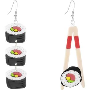 Cute Acrylic Sushi Chopsticks Earrings Cartoon Japanese Food Dangle Earrings for Women Lightweight Party Jewelry in Kuwait