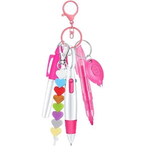 Mini Nurse Badge Accessories Set – 6 Pcs Badge Reel Accessories with Retractable Ball Pen, Highlighter, Marker, LED Keychain, and Keychain Clip for Nurses, Doctors, and Healthcare Workers(Pink) in Kuwait